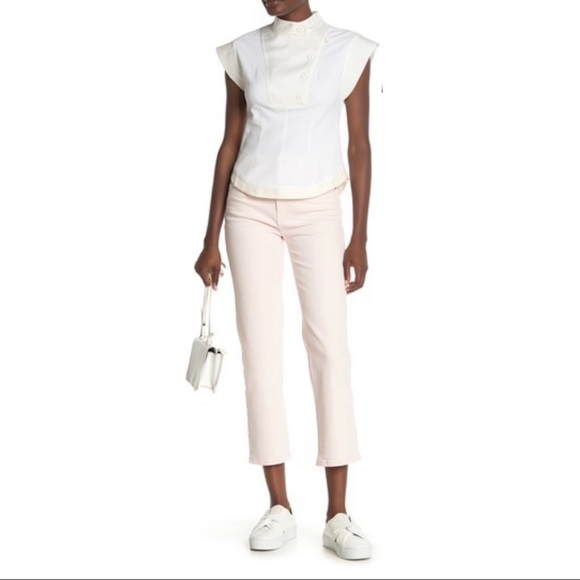 REBECCA MINKOFF Dominica high rise straight jeans pale pink LOVE - Picture 10 of 16